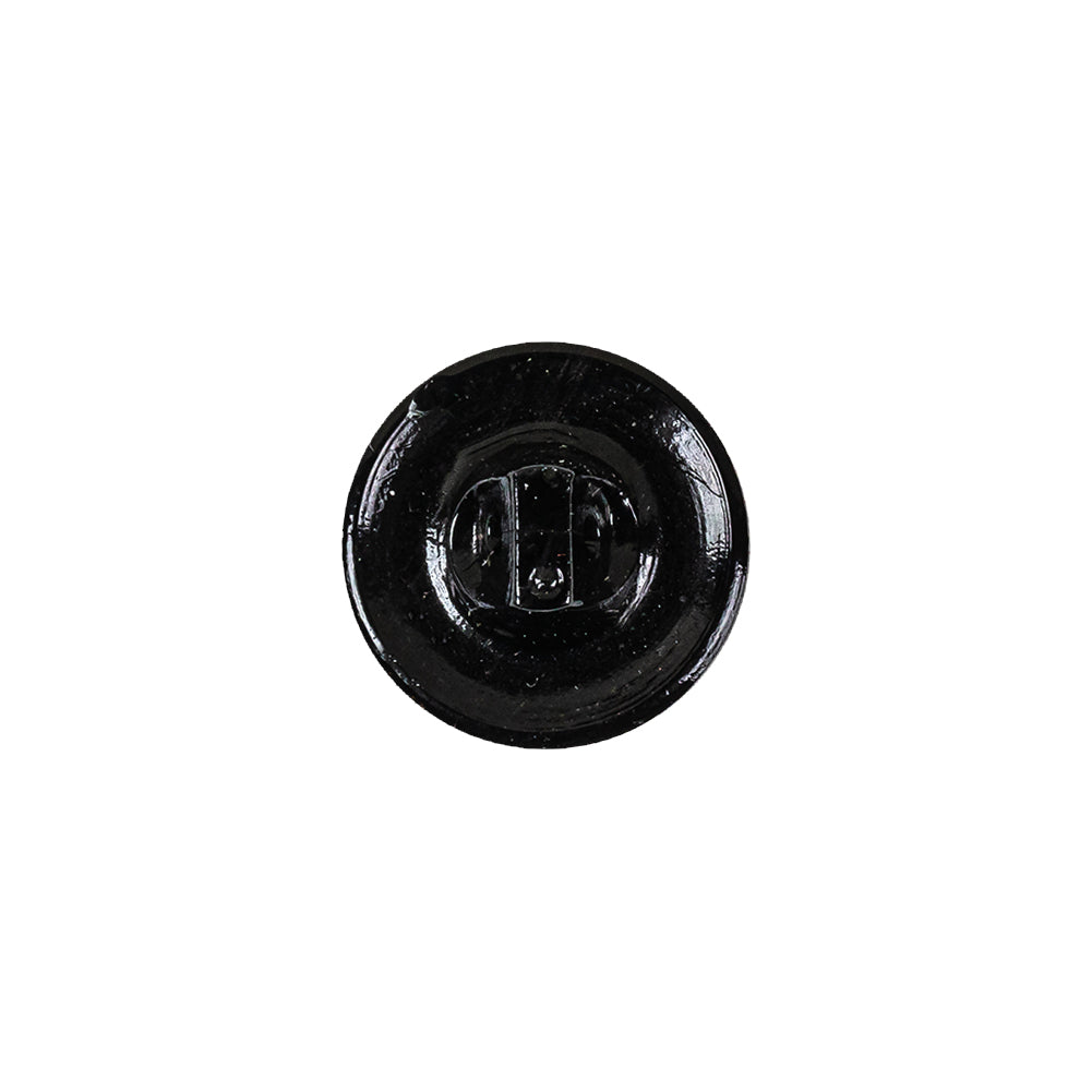 Vintage Jet Faceted Shank Back Glass Button - 22L/14mm