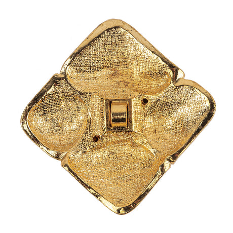 Vintage Swarovski Clustered Crystal Rhinestones and Gold Metal Square Shank Back Button - 58L/37mm