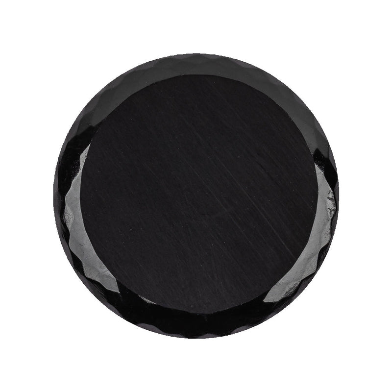 Vintage Jet Faceted Glass Button with Matte Black Center - 44L/28mm