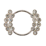 Vintage Swarovski Crystal Rhinestones and Silver Metal Abstract Buckle - 1.625" x 1.125"