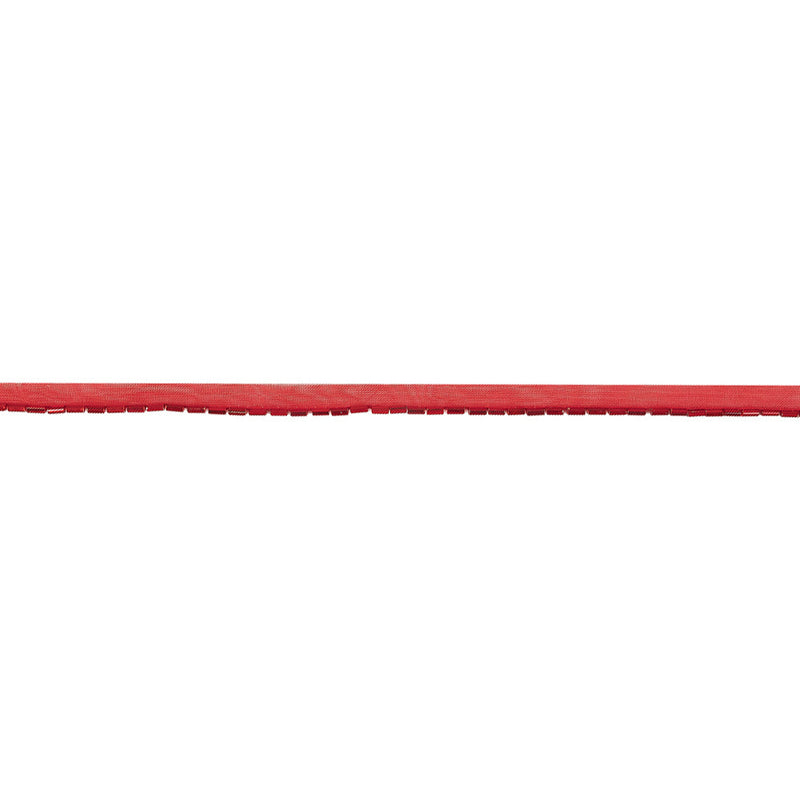 Vintage Red Bugle Beads on Red Trimming - 0.375"