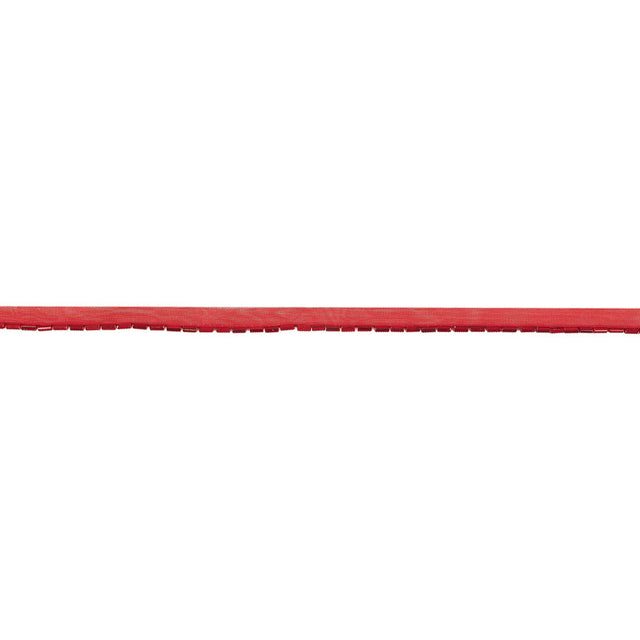 Vintage Red Bugle Beads on Red Trimming - 0.375"
