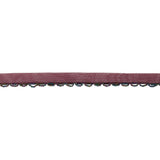Vintage Burgundy and Red Iris Seed and Bugle Beaded Scalloped Trim - 0.75"