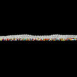 Vintage Rainbow 2 Row Seed Beads on White Trimming - 0.5"