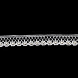 Vintage White Pearl on White Lace Scalloped Trimming - 0.5"