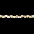Vintage White Iris Paillette Sequins and White Satin Bugle Beaded Eggnog Trimming - 0.75"