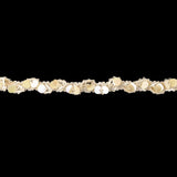 Vintage White Iris Paillette Sequins and White Satin Bugle Beaded Eggnog Trimming - 0.75"