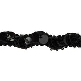 Vintage Black Paillette Sequins and Black Bugle Beaded Trimming - 0.75"