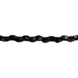 Vintage Black Paillette Sequins and Black Bugle Beaded Trimming - 0.75"