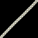 Vintage White and Silver Two Row Checkerboard Beaded Trim - 0.625"