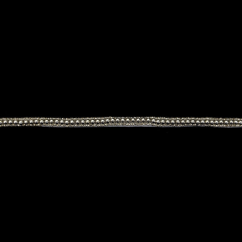 Vintage One Row Silver Ball and Silver Lined Seed Beaded Trimming - 0.25"