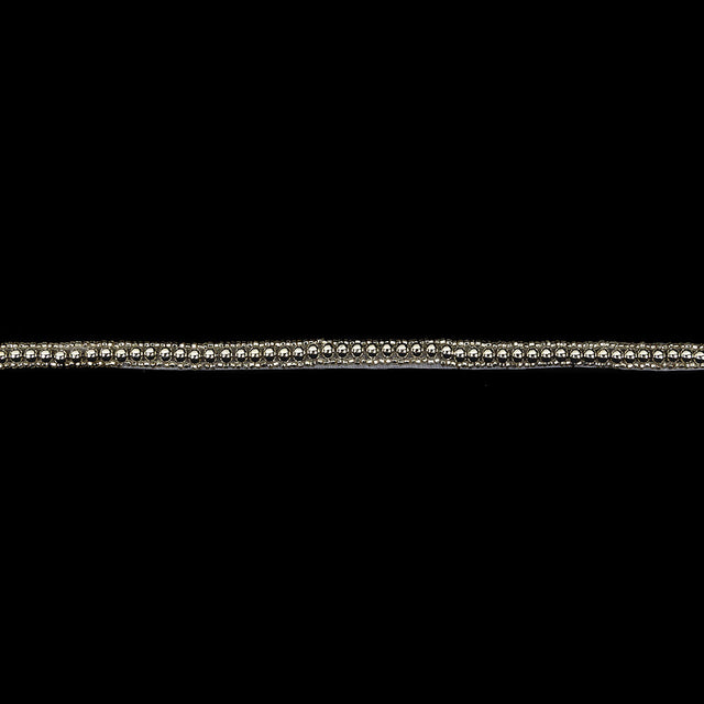 Vintage One Row Silver Ball and Silver Lined Seed Beaded Trimming - 0.25"