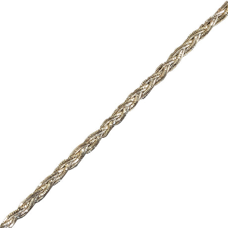 Vintage Metallic Silver Braided Trim - 0.25"