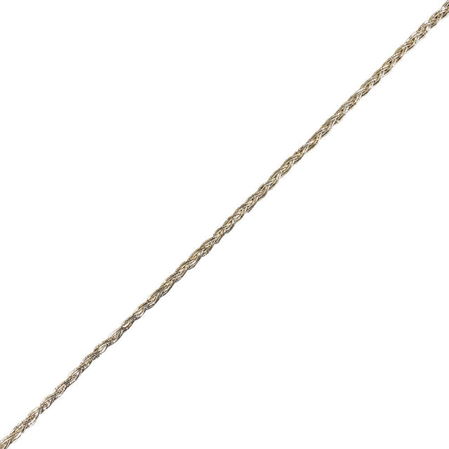 Vintage Metallic Silver Braided Trim - 0.25"