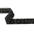 Vintage Green Iris Geometric Beaded and Sequins Trimming - 1.25"