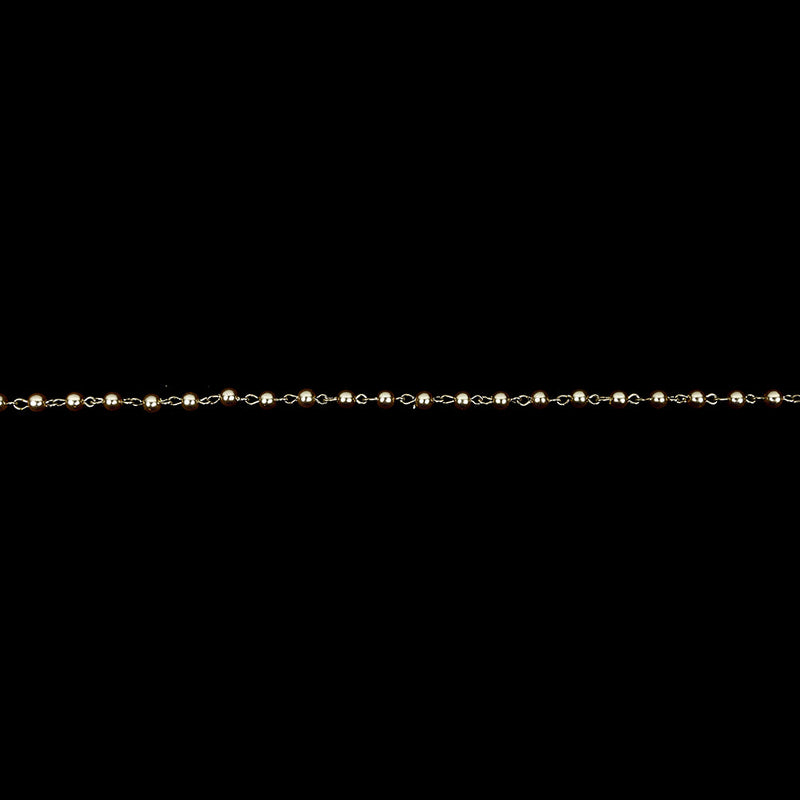 Vintage Czech Pearl Beads and Silver Metal Link Chain - 0.1875"