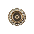 Vintage Crystal Rhinestones and Gold Metal Sawtooth Edge Shank Back Button With No Center - 34L/21.5mm