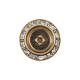 Vintage Crystal Rhinestones and Gold Metal Sawtooth Edge Shank Back Button With No Center - 34L/21.5mm
