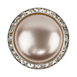 Vintage Swarovski Pearl, Crystal Rhinestones and Silver Metal Shank Back Button - 54L/34mm