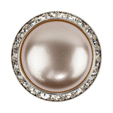 Vintage Swarovski Pearl, Crystal Rhinestones and Silver Metal Shank Back Button - 54L/34mm
