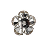 Vintage Swarovski Pearl and Silver Metal Floral Shank Back Button - 38L/24mm