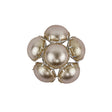 Vintage Swarovski Pearl and Silver Metal Floral Shank Back Button - 38L/24mm