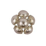 Vintage Swarovski Pearl and Silver Metal Floral Shank Back Button - 38L/24mm