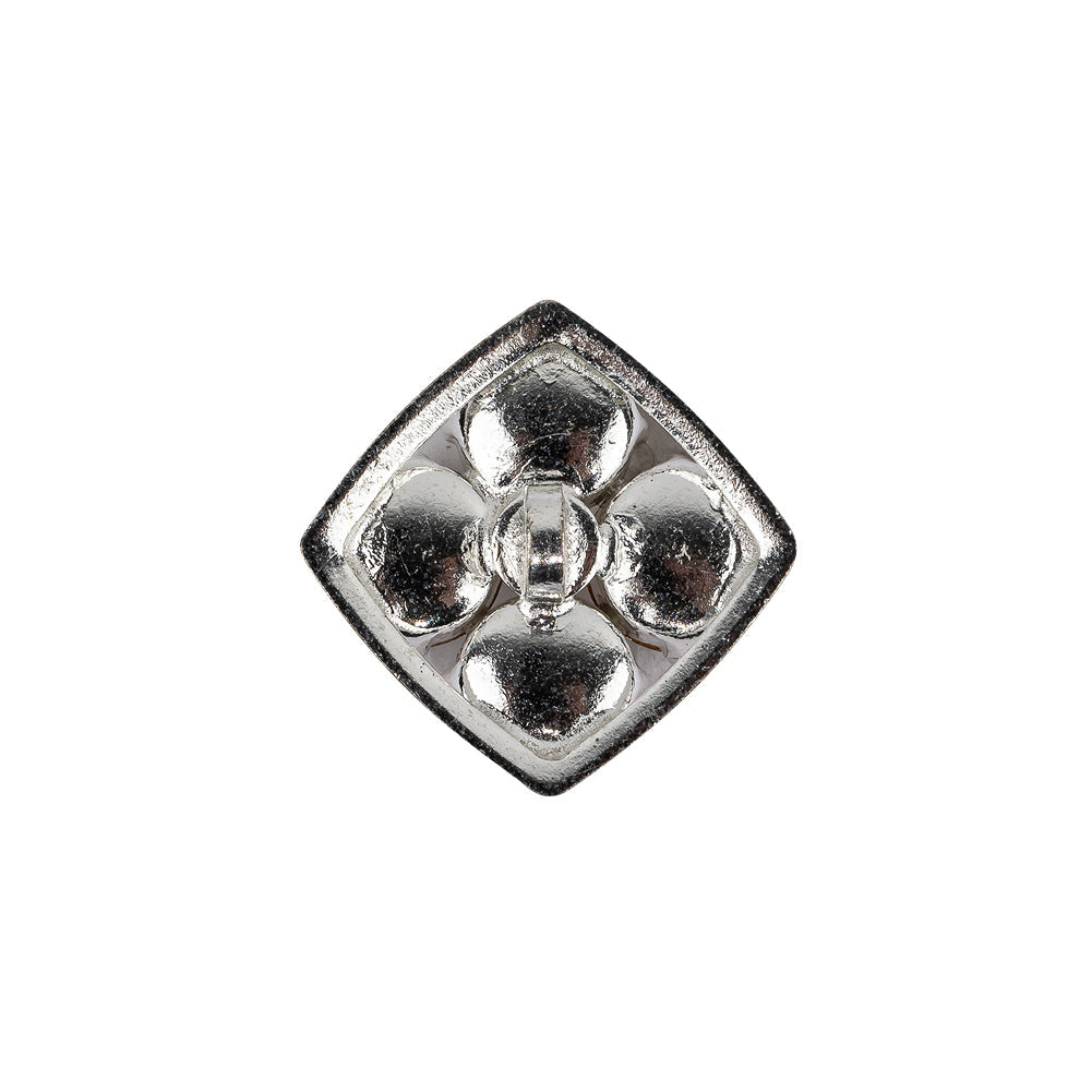 Vintage Swarovski Crystal Rhinestones and Silver Metal Square Shank Back Button - 32L/20mm