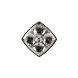 Vintage Swarovski Crystal Rhinestones and Silver Metal Square Shank Back Button - 32L/20mm