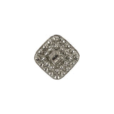 Vintage Swarovski Crystal Rhinestones and Silver Metal Square Shank Back Button - 25L/16mm