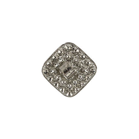 Vintage Swarovski Crystal Rhinestones and Silver Metal Square Shank Back Button - 25L/16mm