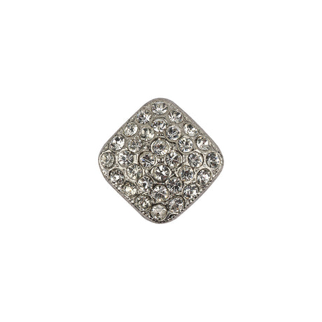 Vintage Swarovski Crystal Rhinestones and Silver Metal Square Shank Back Button - 25L/16mm