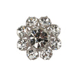 Vintage Swarovski Crystal Rhinestones and Silver Metal Floral Shank Back Button - 40L/25.5mm