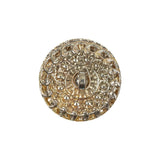 Vintage Crystal Rhinestones and Silver Metal Scalloped Shank Back Button - 34L/21.5mm