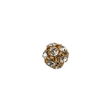 Vintage Swarovski Crystal Rhinestones and Gold Metal Shank Back Ball Button - 16L/10mm