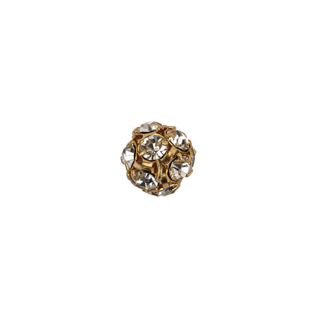 Vintage Swarovski Crystal Rhinestones and Gold Metal Shank Back Ball Button - 16L/10mm