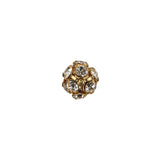 Vintage Swarovski Crystal Rhinestones and Gold Metal Shank Back Ball Button - 16L/10mm