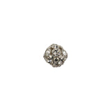 Vintage Swarovski Crystal Rhinestones and Silver Metal Shank Back Ball Button - 13L/8mm