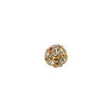 Vintage Swarovski Crystal Rhinestones and Gold Metal Shank Back Ball Button - 13L/8mm