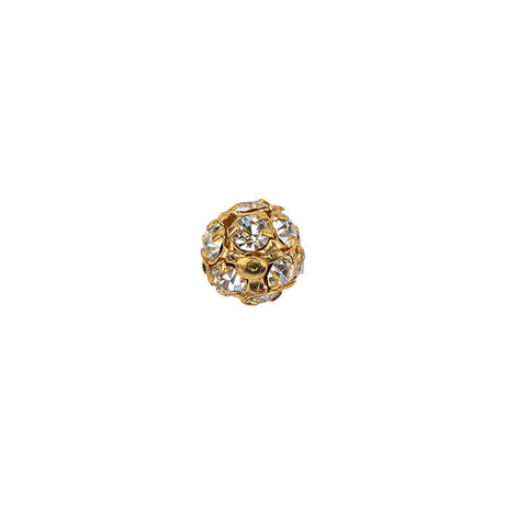 Vintage Swarovski Crystal Rhinestones and Gold Metal Shank Back Ball Button - 13L/8mm