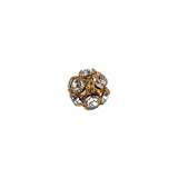Vintage Swarovski Crystal Rhinestones and Gold Metal Shank Back Ball Button - 16L/10mm