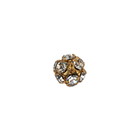 Vintage Swarovski Crystal Rhinestones and Gold Metal Shank Back Ball Button - 16L/10mm