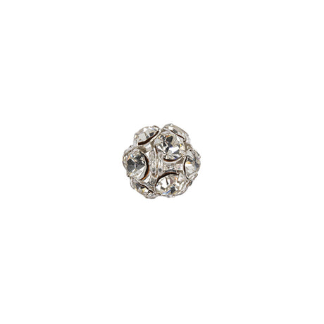 Vintage Swarovski Crystal Rhinestones and Silver Metal Shank Back Ball Button - 16L/10mm