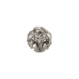 Vintage Swarovski Crystal Rhinestones and Silver Metal Shank Back Ball Button - 20L/12.5mm
