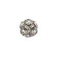 Vintage Swarovski Crystal Rhinestones and Silver Metal Shank Back Ball Button - 20L/12.5mm