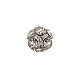 Vintage Swarovski Crystal Rhinestones and Silver Metal Shank Back Ball Button - 20L/12.5mm