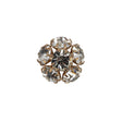 Vintage Swarovski Crystal Rhinestones and Gold Metal Floral Shank Back Button - 25L/16mm