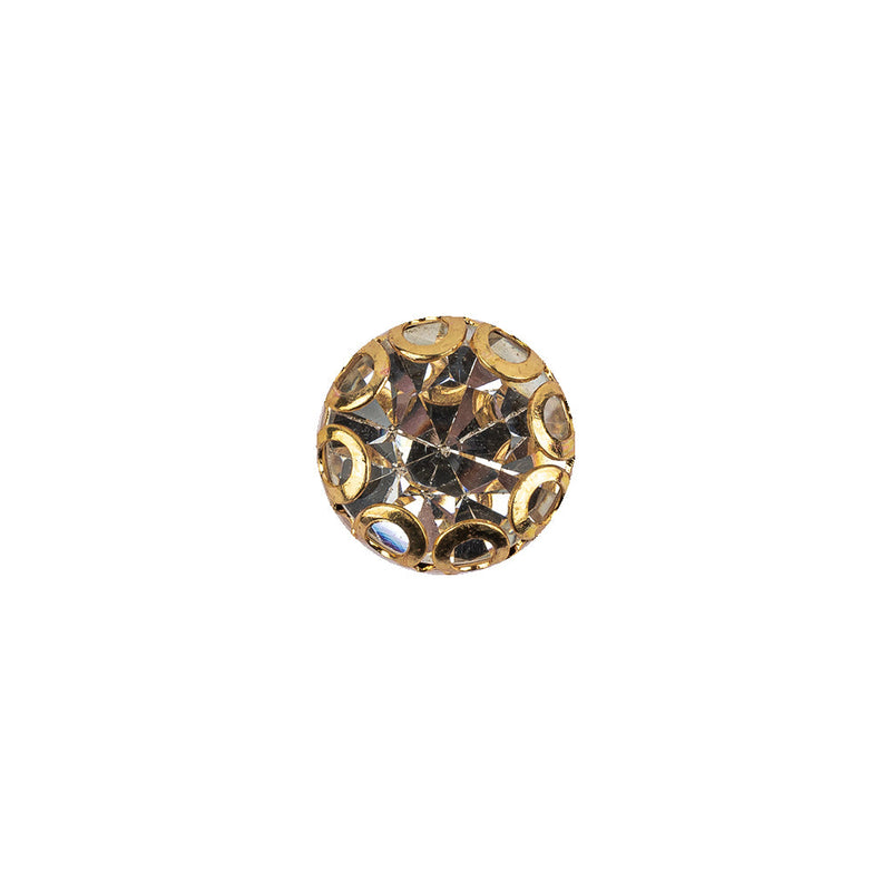 Vintage Swarovski Crystal Rhinestone and Gold Edged Self Back Button - 18L/11.5mm