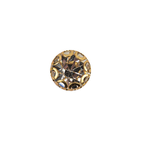 Vintage Swarovski Crystal Rhinestone and Gold Edged Self Back Button - 18L/11.5mm