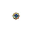 Vintage Swarovski Crystal AB Rhinestone and Gold Edged Self Back Button - 14L/9mm